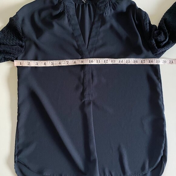 Club Monaco Oversized Chemise Blouse Shirt Navy Sz XS - Picture 6 of 12